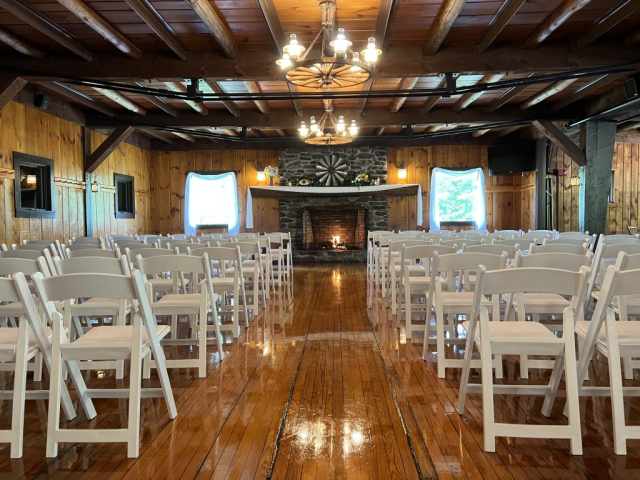 Indoor Wedding Ceremony for Sleigh Room Receptions
