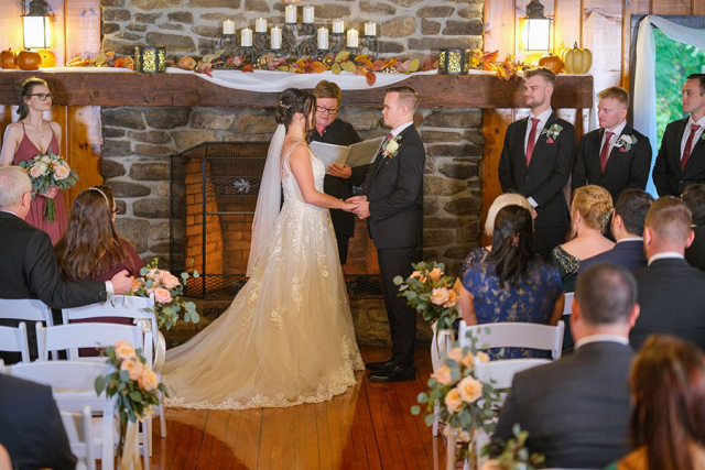 Indoor Wedding Ceremony for Sleigh Room Receptions
