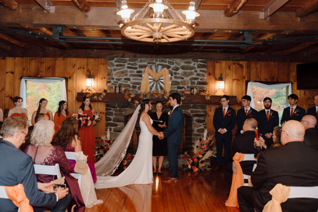 Indoor Wedding Ceremony for Sleigh Room Receptions